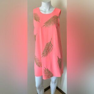 Lilly Pulitzer Pink Boxy mini beautiful dress with Palm Leaf Design.